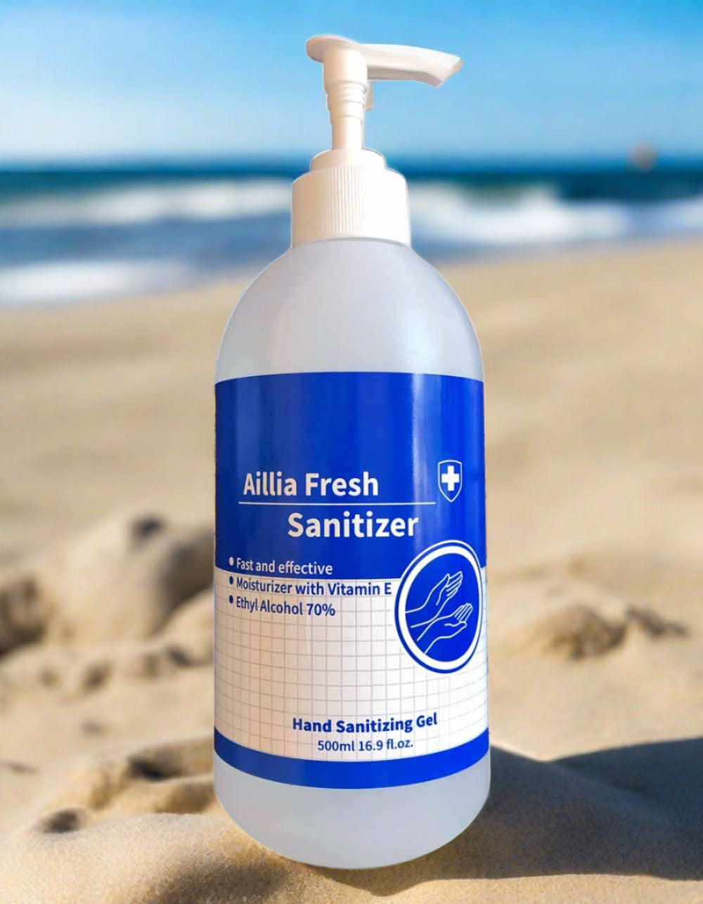 Aillia Fresh Hand Sanitizer 16.9 fl oz. with Vitamin E & Aloe Vera, 70% Alcohol(Gel type)
