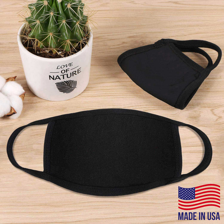 Fashion Mask *BLACK, Cotton, *Made in USA, *Wash & Reusable (1pc)