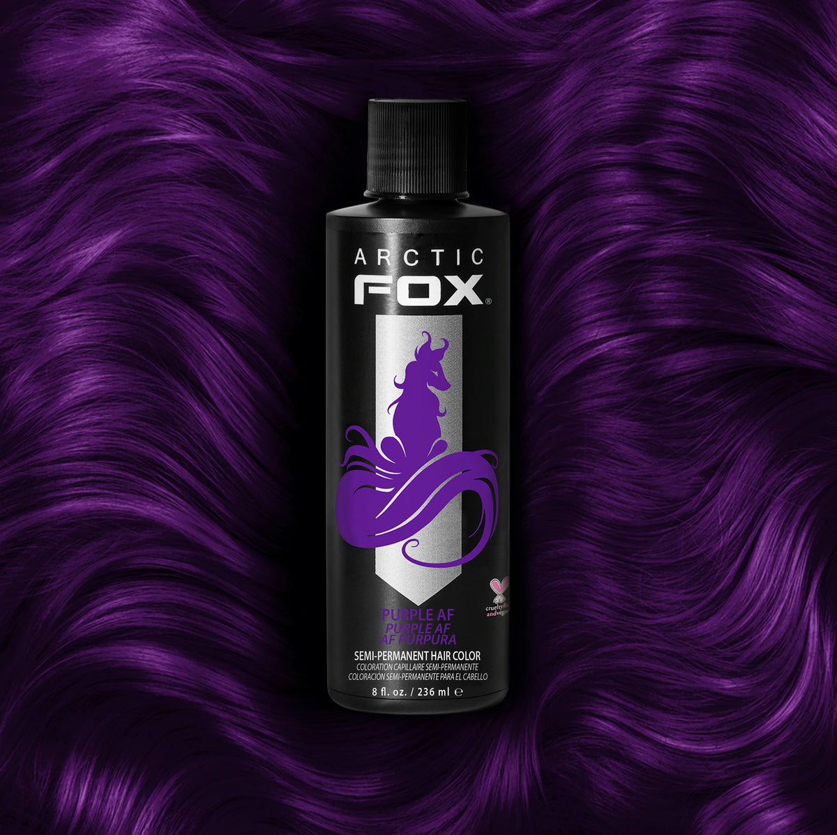 Arctic Fox Semi-Permanent Hair Color #PURPLE AF - 100% Vegan & Cruelty ...